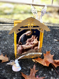 Creche Nativity Ornament, Oh Come Let Us Adore Him Manger Scene Decoration, Ready to Ship Traditional Christmas Set by BenedictaBoutique