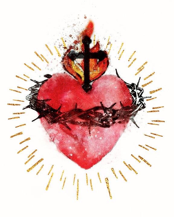 Most Sacred Heart of Jesus Printable Download Catholic Illustration Art - benedictaveils