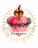 Sacred Heart of Jesus Printable Download Catholic Illustration Art - benedictaveils