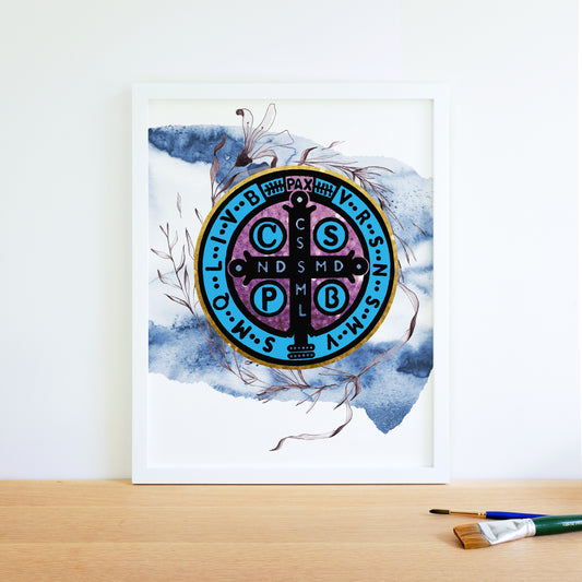 Saint Benedict Medal Image, Art Print, Printable, Digital Download