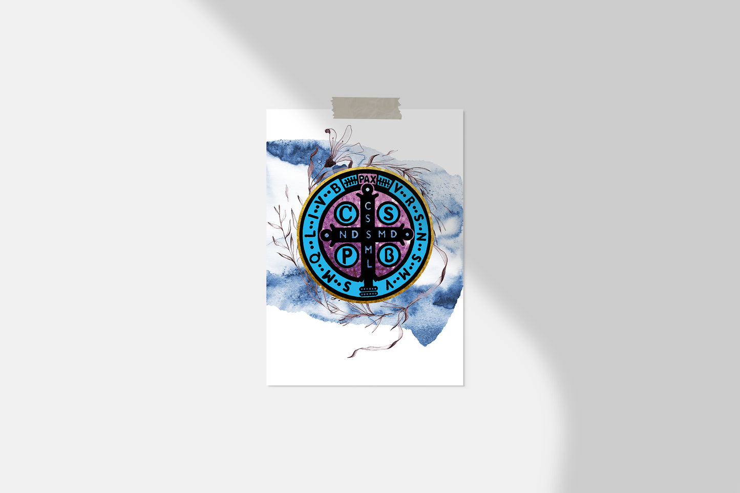Saint Benedict Medal Image, Art Print, Printable, Digital Download