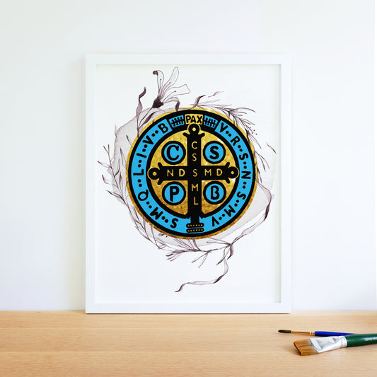 Saint Benedict Medal Image, Art Print, Printable, Digital Download