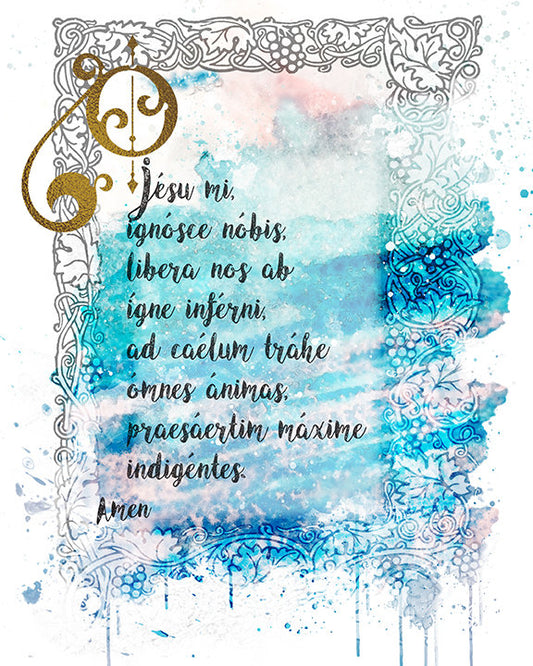 Fatima Prayer Printable, O my Jesus Rosary Prayer in Latin - benedictaveils