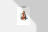 Immaculate Heart of Mary Printable Catholic Image, Blessed Virgin Mary Illustration Art, Marian Devotion Wall Art by BenedictaBoutique