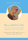JMJ Printable Digital Download, Holy Family Devotional Wall Art - benedictaveils
