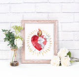 Most Pure Heart of Joseph Printable Image, Catholic Devotional Illustration Wall Art by BenedictaBoutique