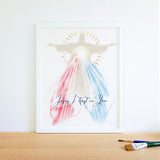 Jesus I trust in You, Divine Mercy Printable Image, Catholic Illustration Art, Devotional Wall Art Print