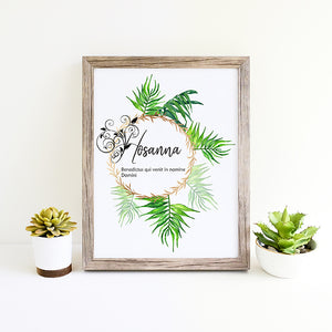 Hosanna Printable, Easter Art Palm Sunday Decor - benedictaveils