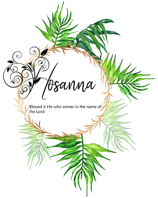 Hosanna Palm Sunday Printable Art, Easter Home Decor - benedictaveils