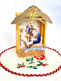 Oh Come Let Us Adore Him Creche Nativity Ornament, Manger Scene Decoration, Ready to Ship Traditional Christmas Set by BenedictaBoutique