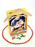 Creche Nativity Ornament, Oh Come Let Us Adore Him Manger Scene Decoration, Ready to Ship Traditional Christmas Set by BenedictaBoutique