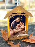 Creche Nativity Ornament, Oh Come Let Us Adore Him Manger Scene Decoration, Ready to Ship Traditional Christmas Set by BenedictaBoutique