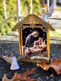 Creche Nativity Ornament, Oh Come Let Us Adore Him Manger Scene Decoration, Ready to Ship Traditional Christmas Set by BenedictaBoutique