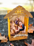 Oh Come Let Us Adore Him Creche Nativity Ornament, Manger Scene Decoration, Ready to Ship Traditional Christmas Set by BenedictaBoutique