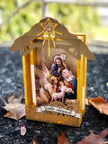 Oh Come Let Us Adore Him Creche Nativity Ornament, Manger Scene Decoration, Ready to Ship Traditional Christmas Set by BenedictaBoutique