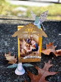 Oh Come Let Us Adore Him Creche Nativity Ornament, Manger Scene Decoration, Ready to Ship Traditional Christmas Set by BenedictaBoutique