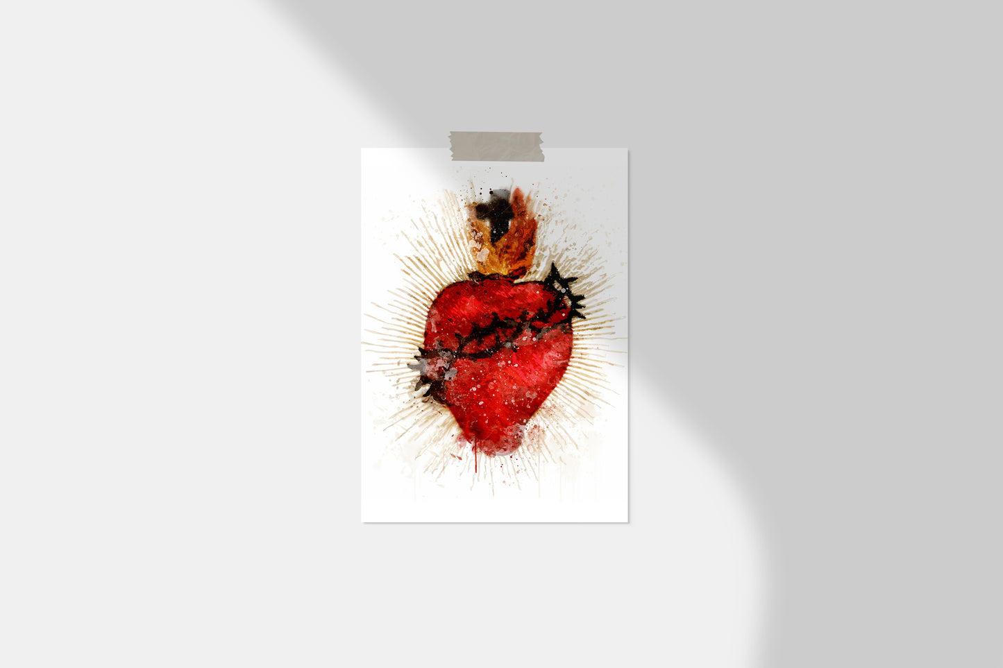 Most Sacred Heart of Jesus Illustration Printable, Devotional Catholic Wall Art - benedictaveils