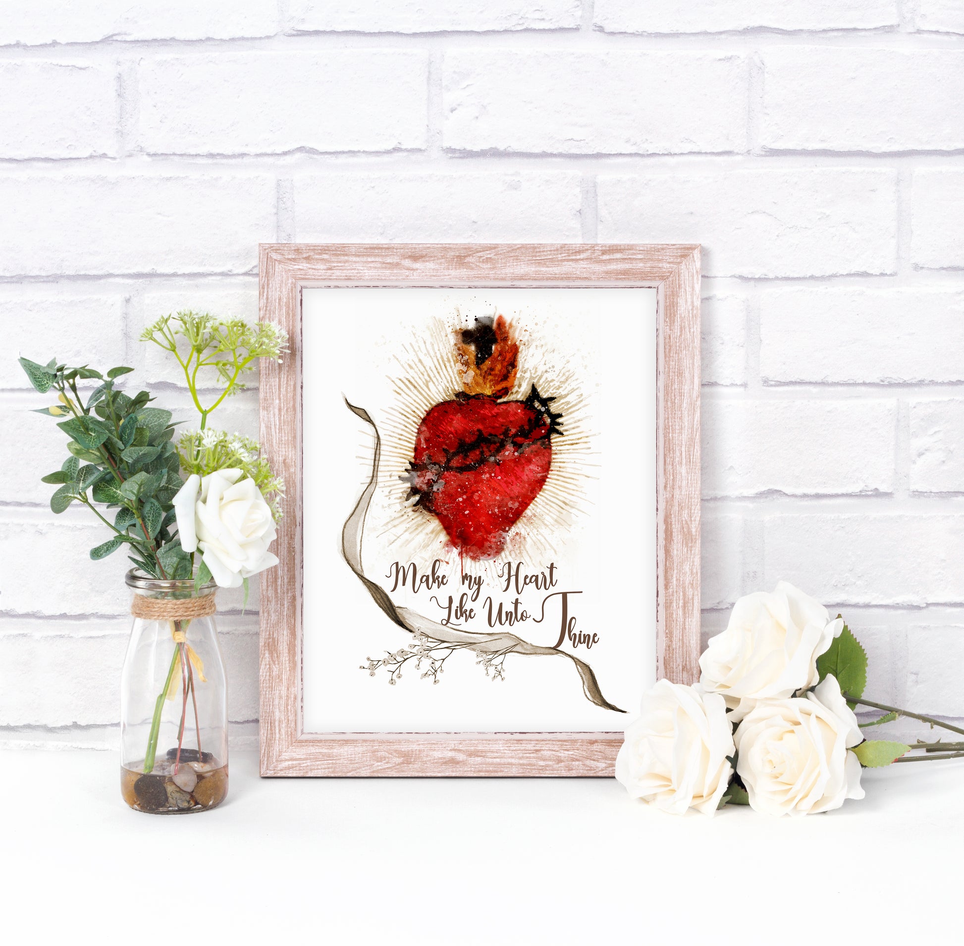 Prayer to the Most Sacred Heart of Jesus Printable, Devotional Catholic Wall Art - benedictaveils