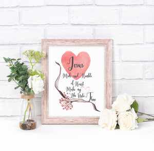 Most Sacred Heart of Jesus Prayer Printable, Devotional Catholic Wall Art - benedictaveils