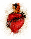 Most Sacred Heart of Jesus Illustration Printable, Devotional Catholic Wall Art - benedictaveils