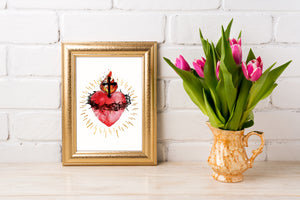 Most Sacred Heart of Jesus Devotional Catholic Art Print