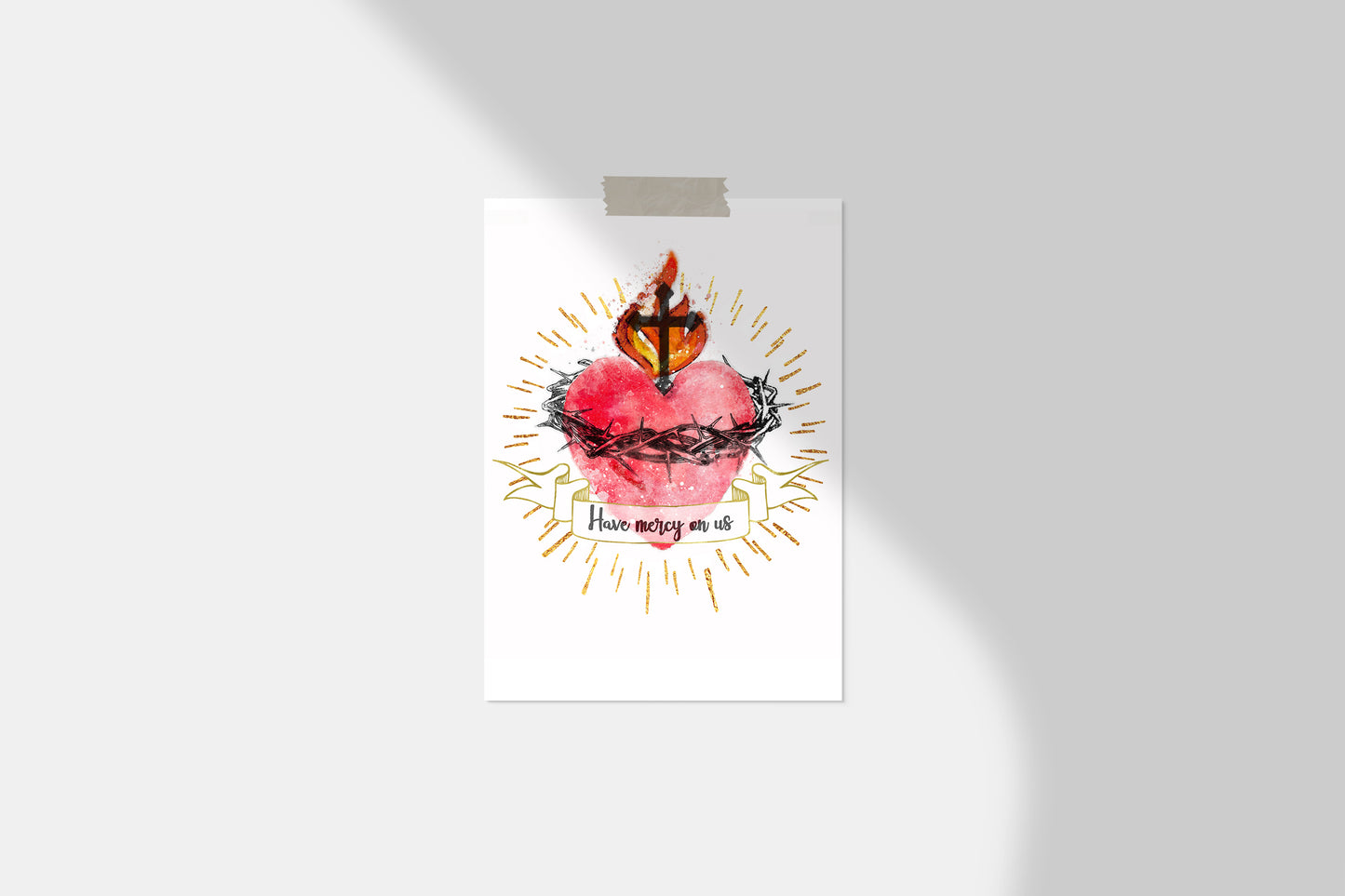 Sacred Heart of Jesus Printable Download Catholic Illustration Art - benedictaveils