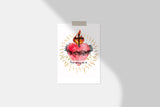Sacred Heart of Jesus Printable Download Catholic Illustration Art - benedictaveils