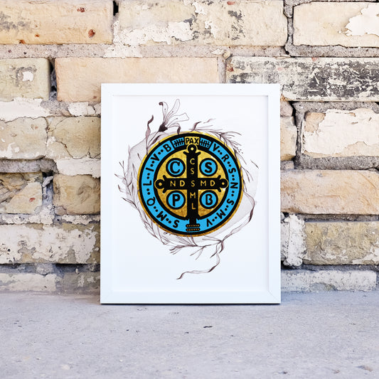 Saint Benedict Medal Image, Art Print, Printable, Digital Download