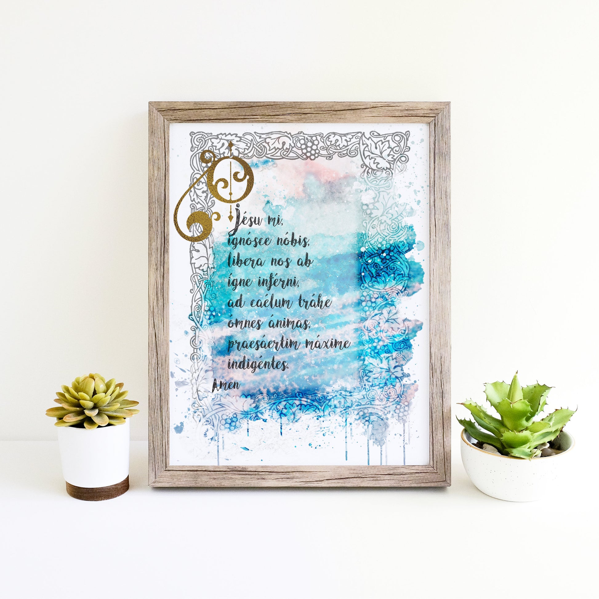 Fatima Prayer Printable, O my Jesus Rosary Prayer in Latin - benedictaveils