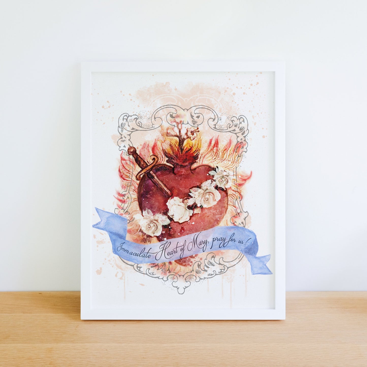 Most Sacred Heart of Jesus + Immaculate Heart of Mary Art Prints Bundle by BenedictaBoutique - benedictaveils