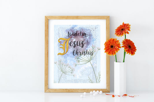 Praised be Jesus Christ Printable Digital Download - benedictaveils