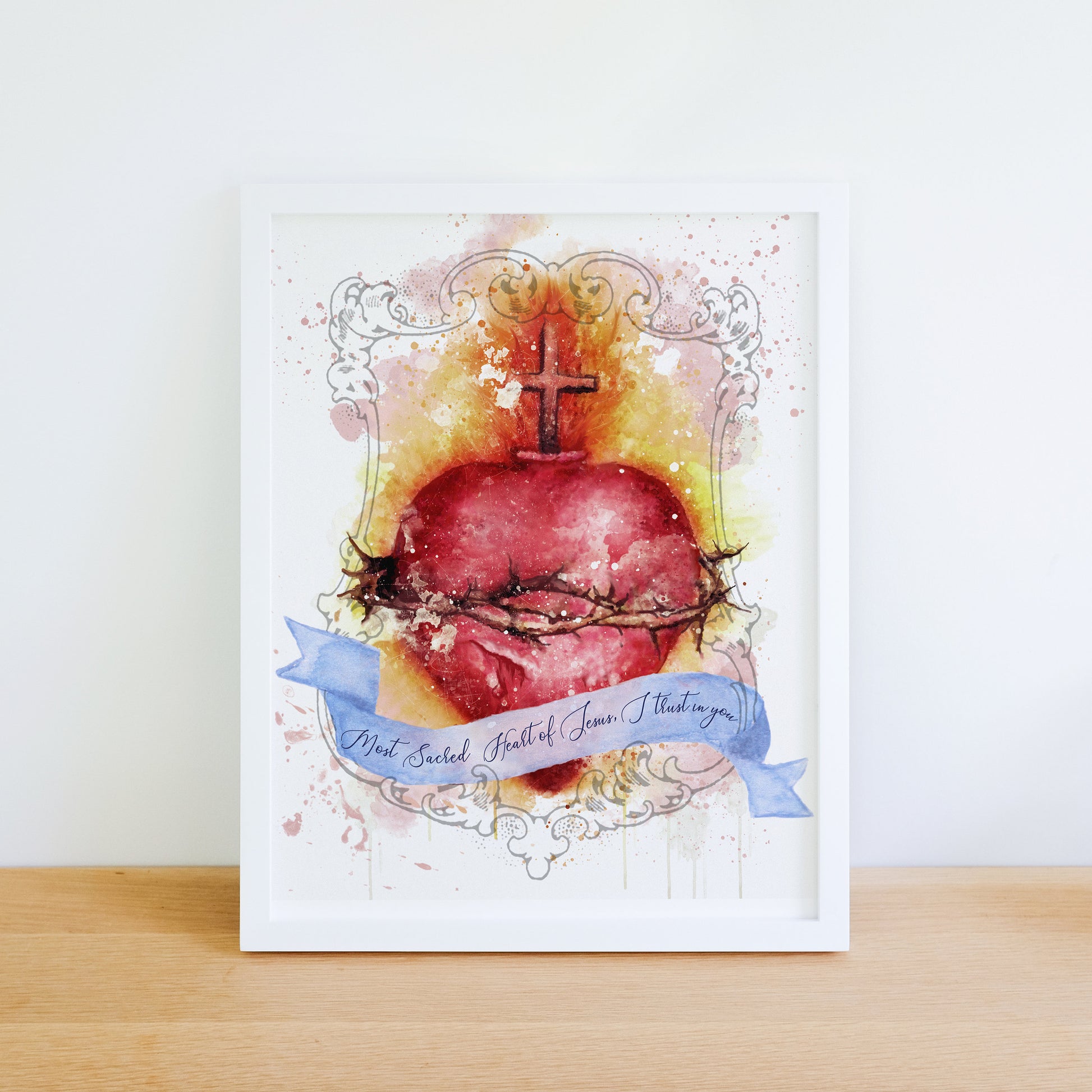 Most Sacred Heart of Jesus + Immaculate Heart of Mary Art Prints Bundle by BenedictaBoutique - benedictaveils
