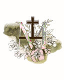 Marian Cross Printable Image, Catholic Illustration Art, Marian Devotion Wall Art by BenedictaBoutique