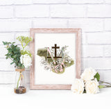 Marian Cross Printable Image, Catholic Illustration Art, Marian Devotion Wall Art by BenedictaBoutique