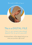 Blessed Virgin Mary with Child Jesus Printable Catholic Illustration Art Image, Marian Devotion Wall Art Print by BenedictaBoutique