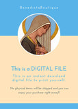 Totus Tuus Mariae Downloadable Image, Printable Marian Devotion Catholic Illustration Art by BenedictaBoutique